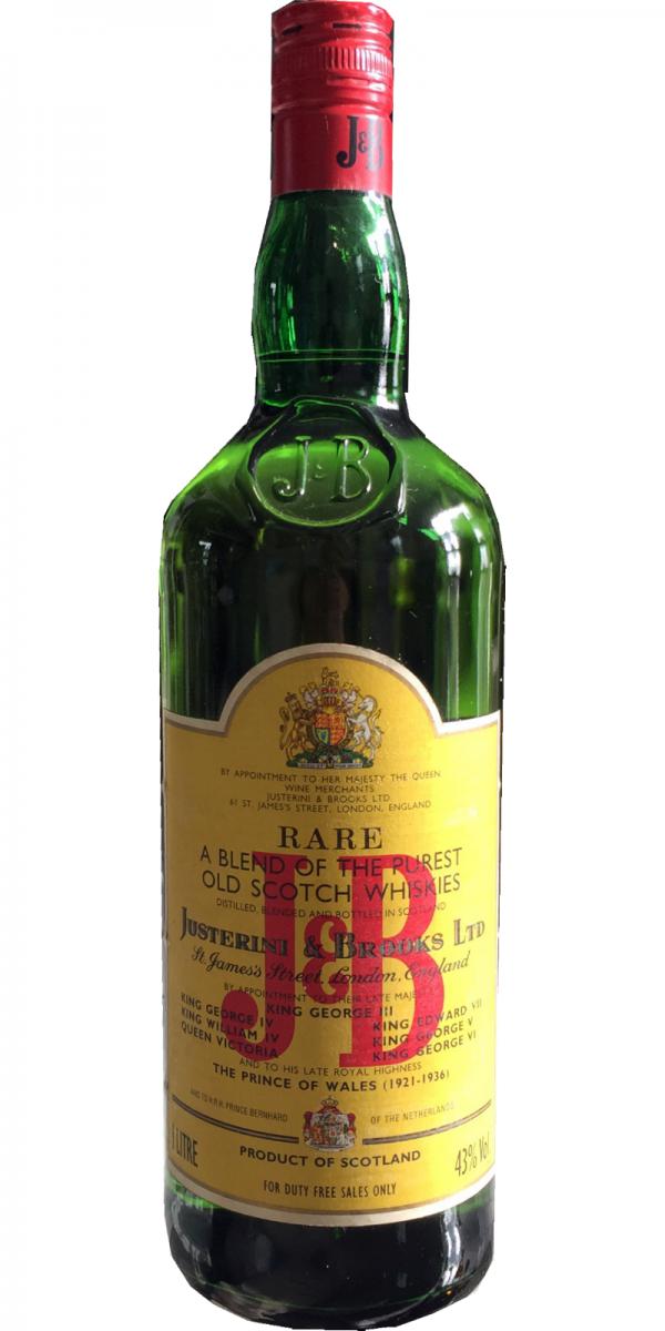 J&B Rare A Blend Of The Purest Old Scotch Whiskies 43% 1000ml