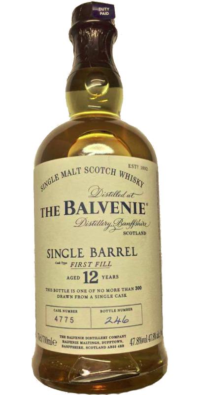 Balvenie 12yo Single Barrel #4775 47.8% 700ml
