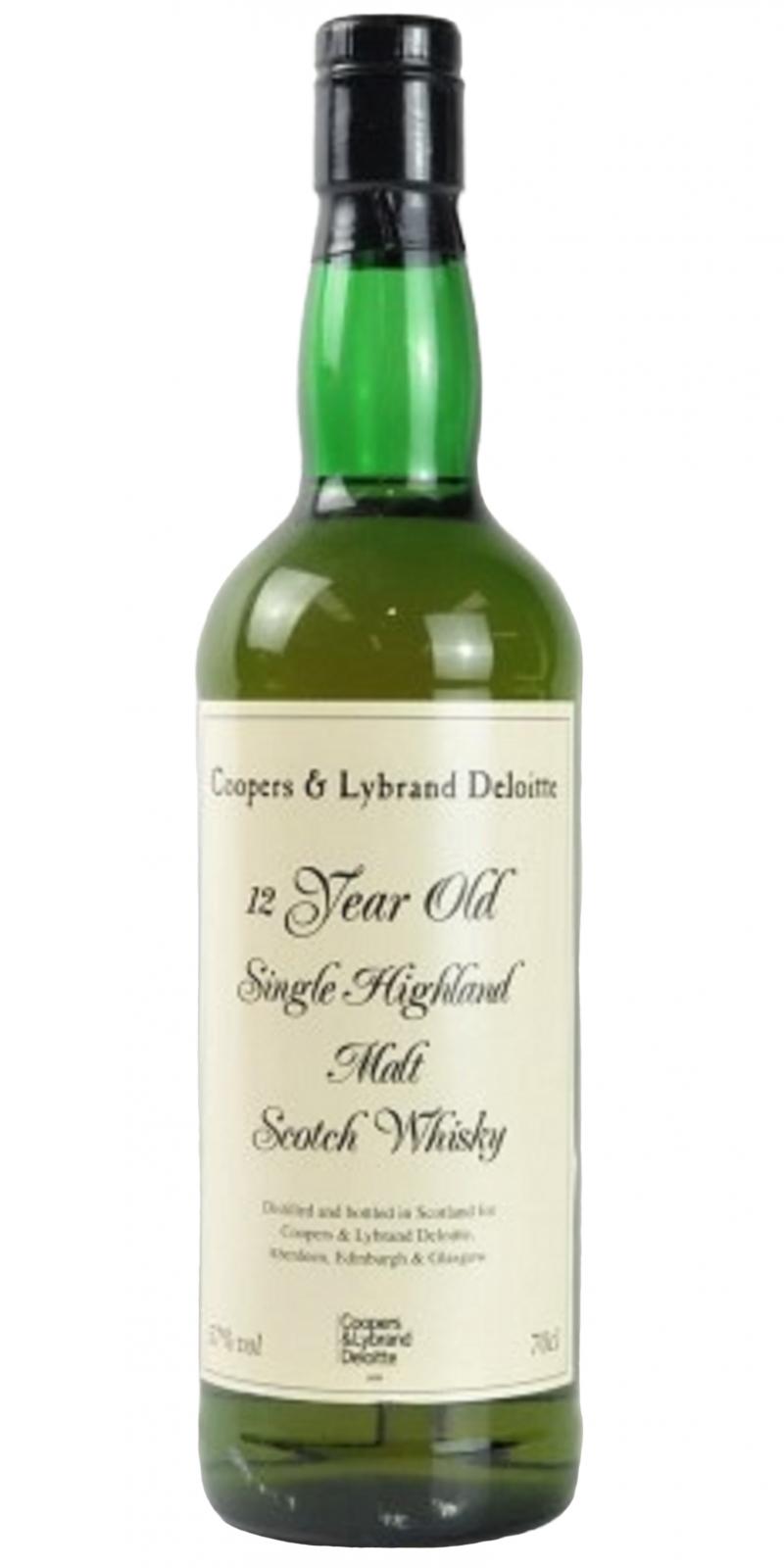 Coopers & Lybrand Deloitte 12yo UD Single Highland Malt Scotch Whisky 57% 700ml