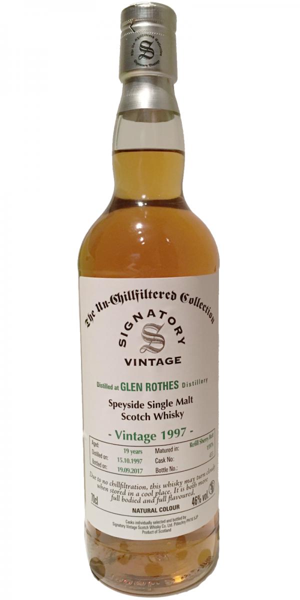 Glenrothes 1997 SV The Un-Chillfiltered Collection Refill Sherry Butt #15976 46% 700ml