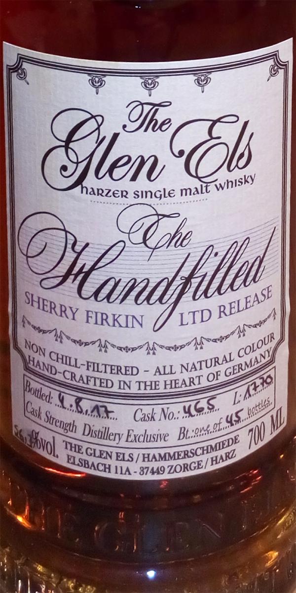 Glen Els The Handfilled Sherry Firkin Ltd Release Sherry Firkin 465 Distillery Exclusive 56.7% 700ml