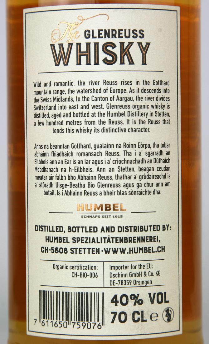 Humbel Distillery The Glenreuss Bio Whisky Ratings And Reviews Whiskybase