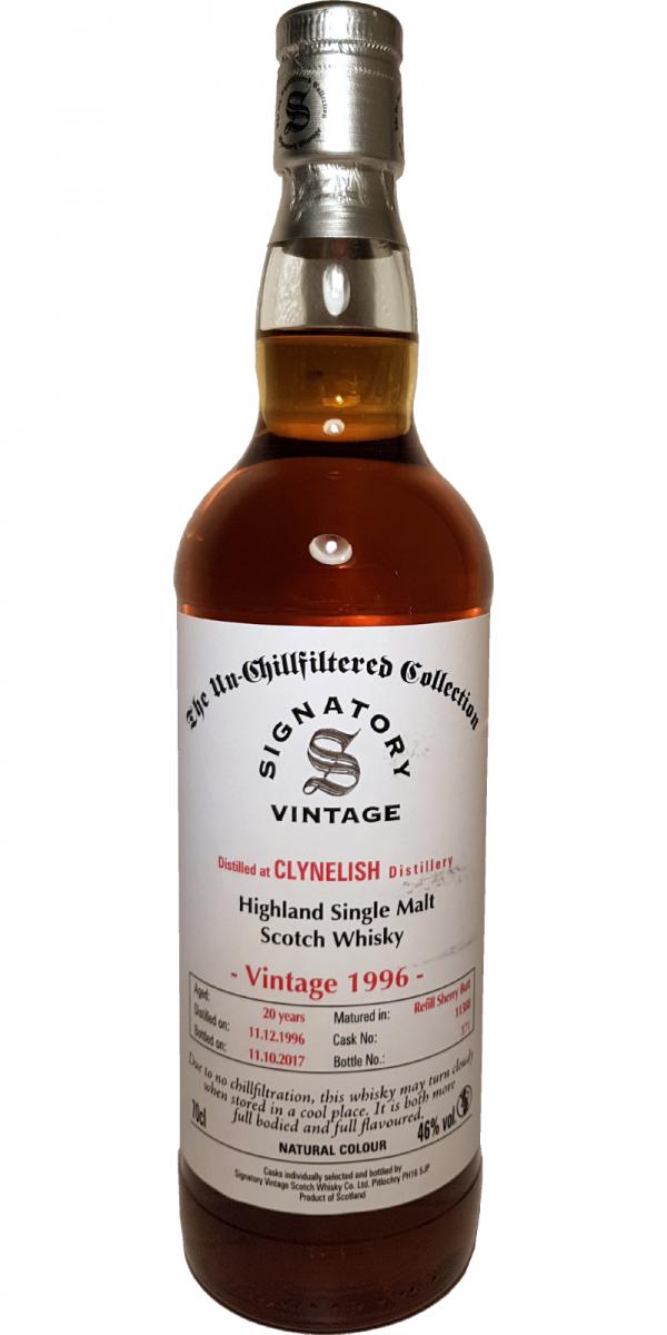 Clynelish 1996 SV The Un-Chillfiltered Collection Refill Sherry Butt #11388 46% 700ml