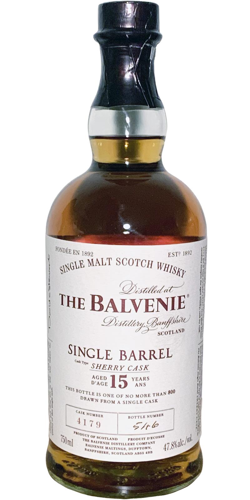 Balvenie 15yo Single Barrel Sherry Cask #2034 47.8% 750ml