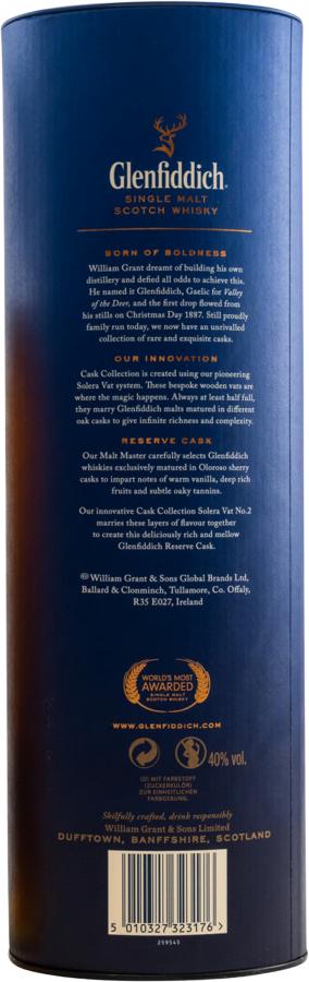 Rare Glenfiddich Reserve Cask Scotch Whisky Bottle 5010327323176 