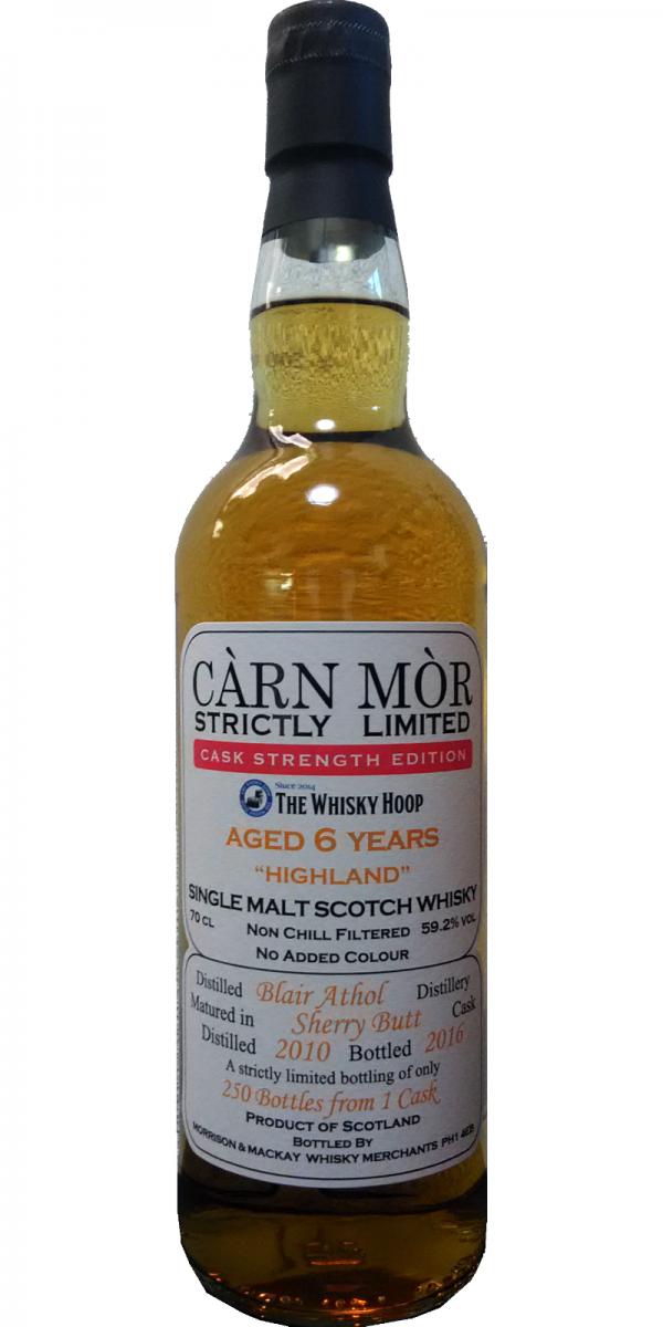 Blair Athol 2010 MMcK Carn Mor Strictly Limited Edition Cask Strength Sherry Butt The Whisky Hoop 59.2% 700ml
