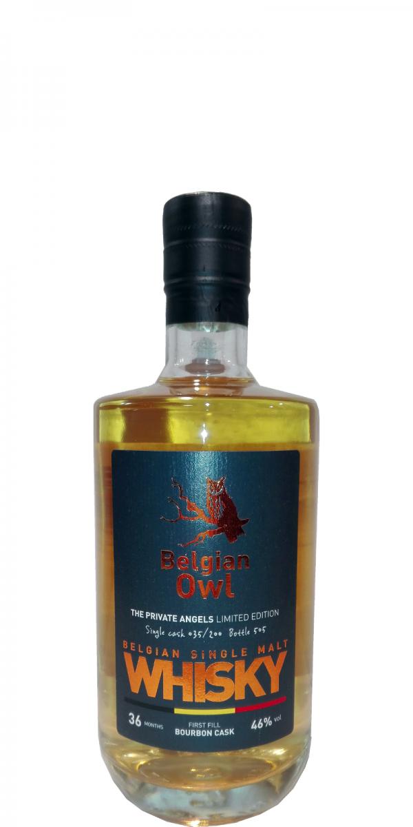 The Belgian Owl 36 months The Private Angels Limited Edition 1st Fill Bourbon Barrel 035/200 46% 500ml