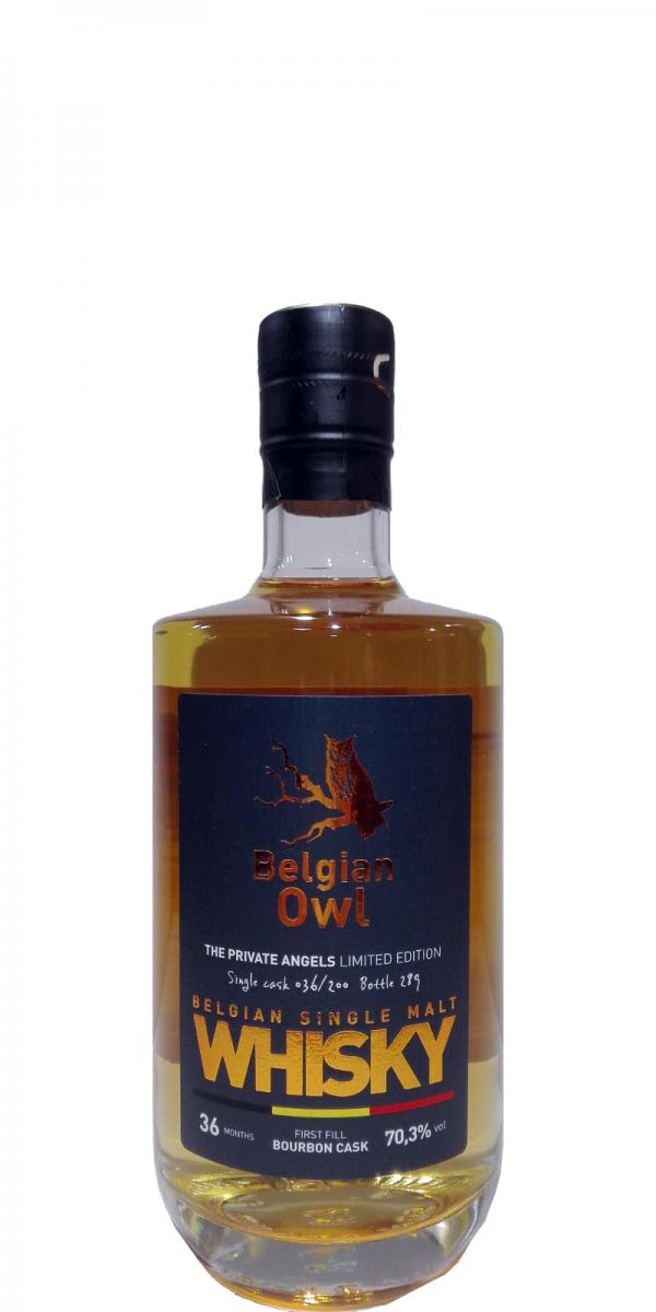 The Belgian Owl 36 months The Private Angels Limited Edition 1st Fill Bourbon Barrel 036/200 70.3% 500ml