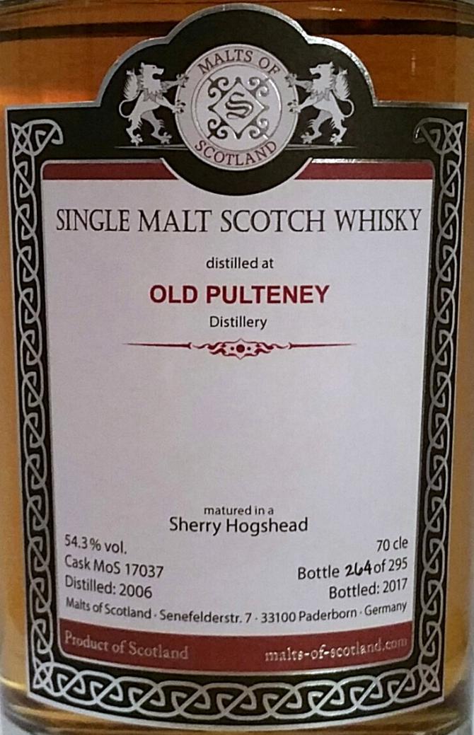 Old Pulteney 2006 MoS