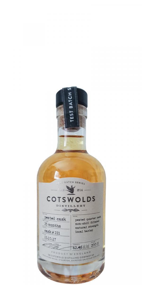 Cotswolds Distillery 25 months Test Batch Series 3 peated quarter cask #221 62.4% 200ml