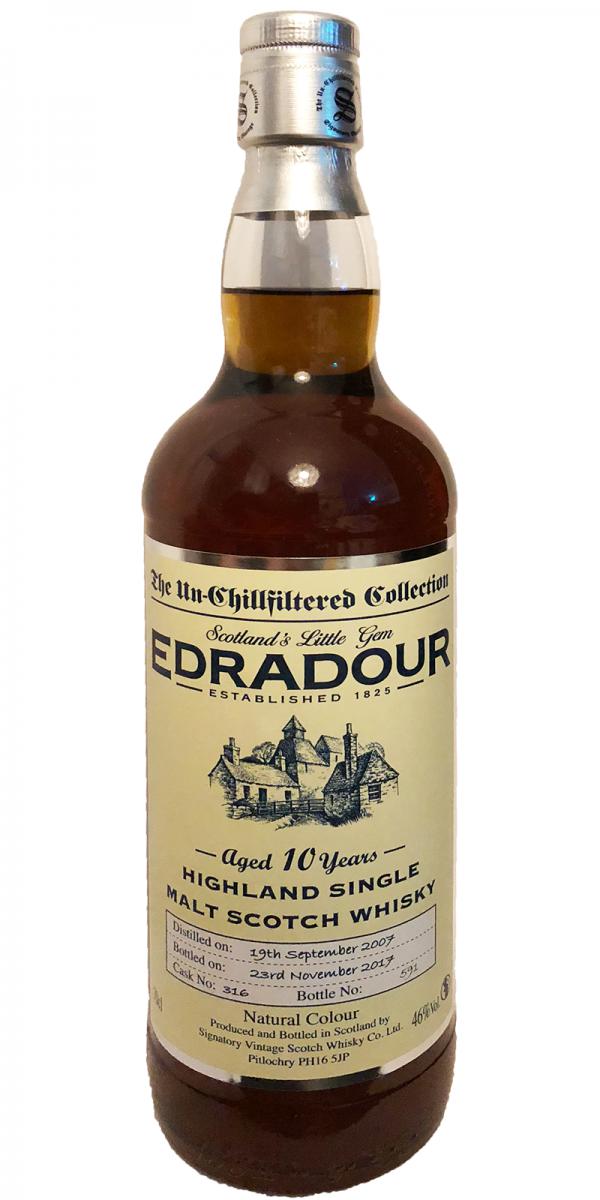 Edradour 2007 SV The Un-Chillfiltered Collection Sherry Butt #316 46% 700ml