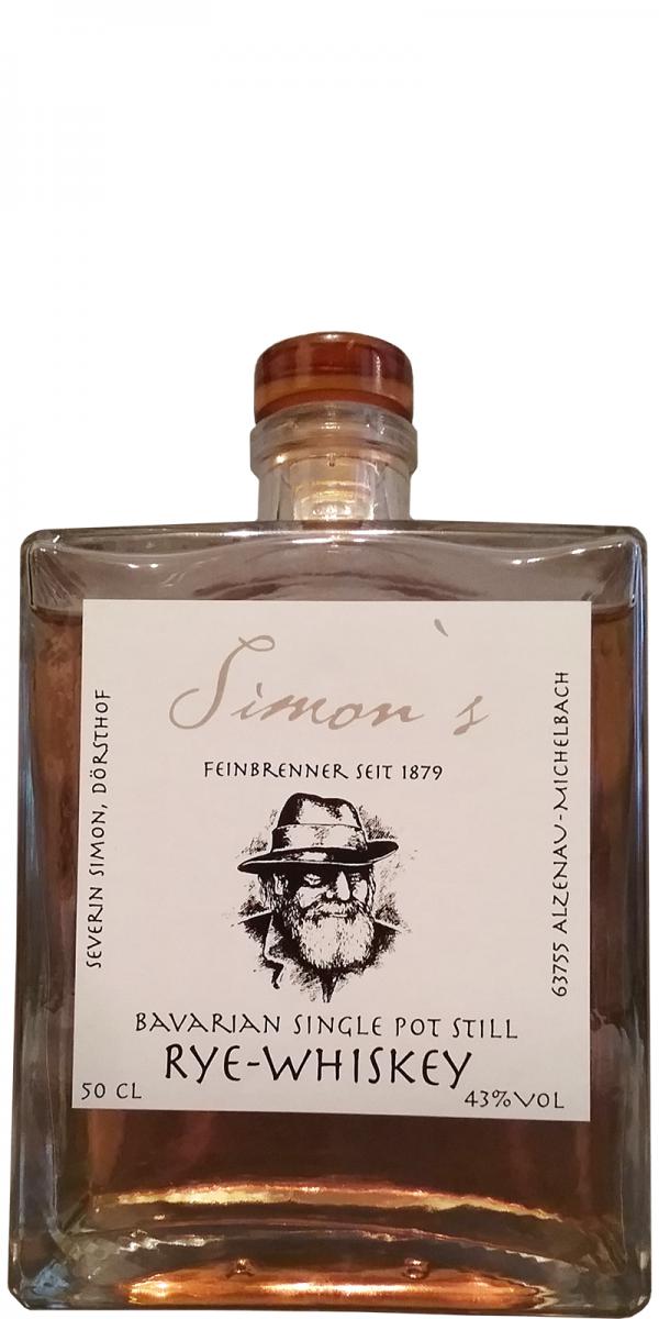 Simon's Rye-Whisky Bavarian Single Pot Still Spessart Oak Cask 43% 500ml