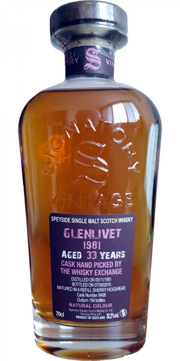 Glenlivet 1981 SV Cask Strength Collection Refill Sherry Hogshead #9468 The Whisky Exchange 52.2% 700ml