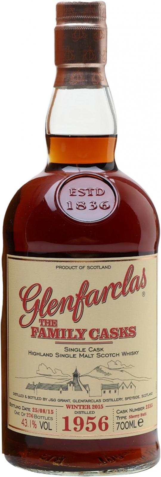 Glenfarclas 1956 The Family Casks Release W15 Sherry Butt #2355 43.1% 700ml