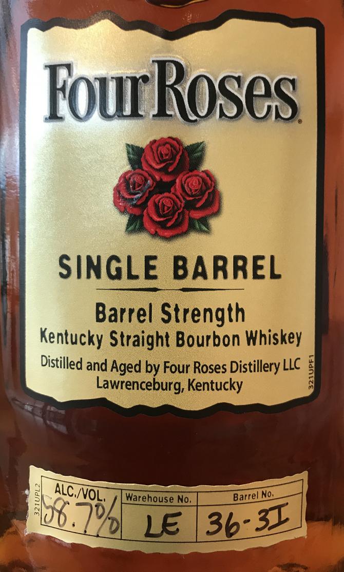 Four Roses 9yo Private Selection OBSQ Charred New American Oak Barrel 36-3I Bourbon Scotch & Beer 58.7% 750ml