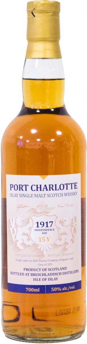 Port Charlotte 2001 1917 Independence Day Sherry Chateau d'Yquem #836 Finland 50% 700ml