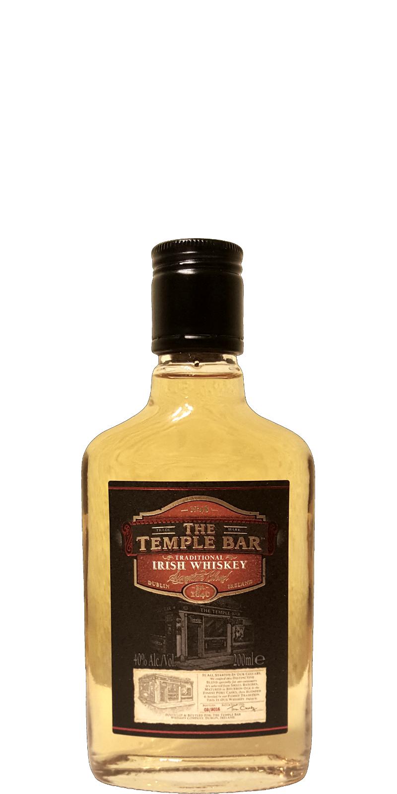 The Temple Bar Traditional Irish Whisky Signature Blend Bourbon Oak & Port Casks 40% 200ml