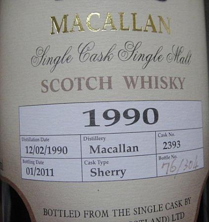 Macallan 1990 DP 2000 Millennium Malts Sherry 2393 52.2% 700ml