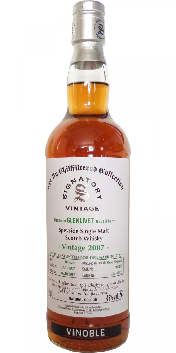 Glenlivet 2007 SV The Un-Chillfiltered Collection 1st Fill Sherry Hogshead #900175 Specially Selected for Denmark 2017 #5 46% 700ml