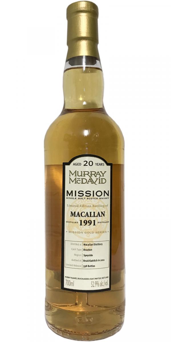 Macallan 1991MM Mission Gold Series Bourbon Pomerol 52.9% 700ml