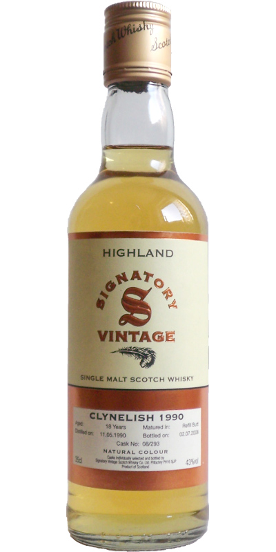 Clynelish 1990 SV Vintage Collection Refill Butt 08/293 43% 350ml
