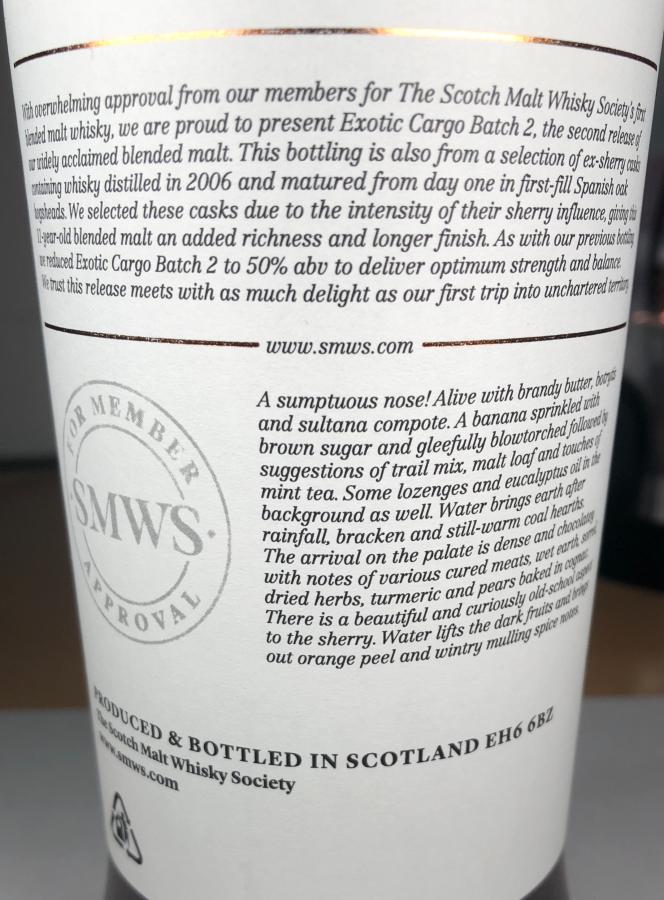 Exotic Cargo 11-year-old SMWS - Ratings and reviews - Whiskybase