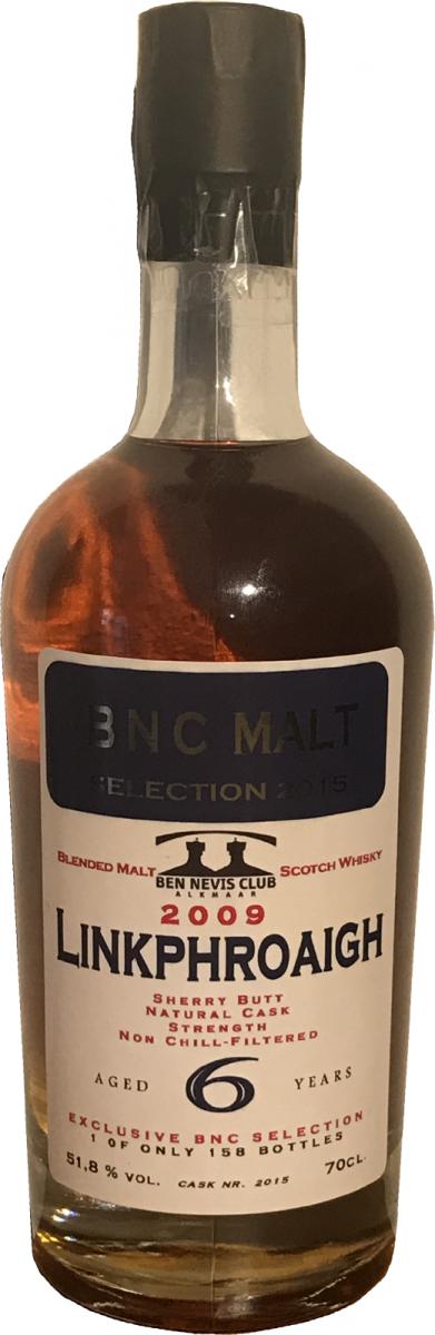 Linkphroaigh 2009 BNCA BNC Malt Selection Sherry Butt #2015 51.8% 500ml