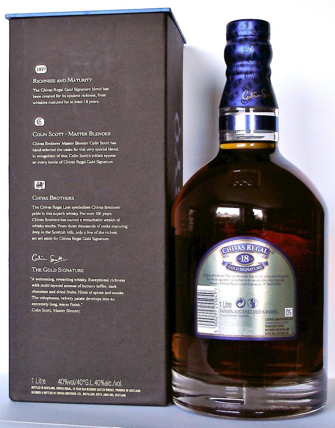 Chivas Regal Gold Signature 18 Year Old Blended Scotch Whisky with Glasses,  Scotland