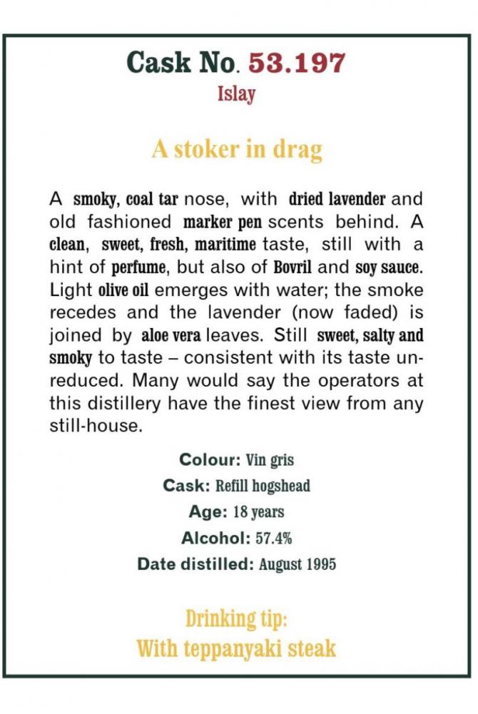 Caol Ila 1995 SMWS 53.197 A stoker in drag Refill Ex-Bourbon Hogshead 57.4% 750ml