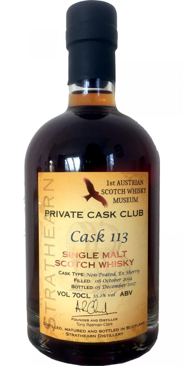 Strathearn 2014 Private Cask Club Ex Sherry 113 1st Austrian Scotch Whisky Museum 55.2% 700ml