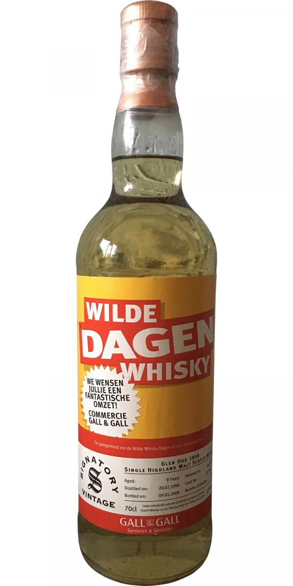 Glen Ord 1998 SV Wilde whisky dagen Hogsheads 07 744 1+2 Gall & Gall De Wilde Whisky Dagen 2008 43% 700ml