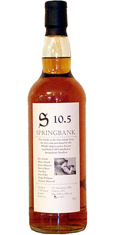 Springbank 1998 S 10.5 Whisky Appreciation Society #431 56% 700ml
