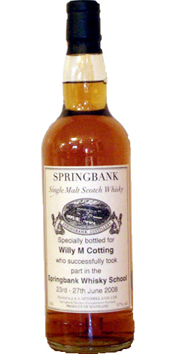 Springbank Private Bottling Willy M. Cotting successfully in Springbank Whisky-School 57% 700ml
