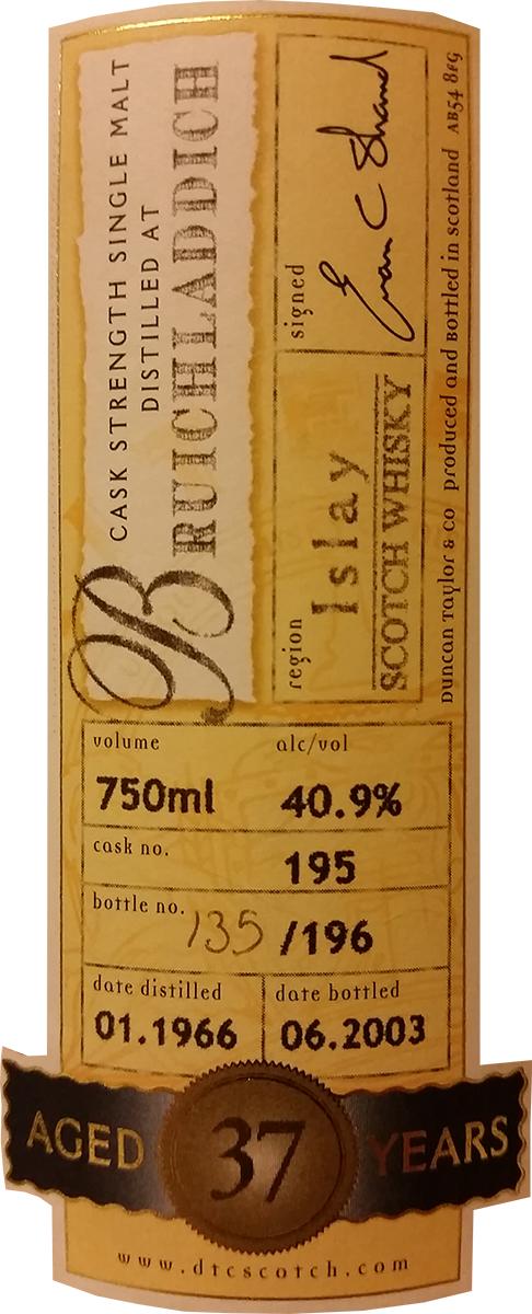 Bruichladdich 1966 DT Rare Auld 195 40.9% 750ml