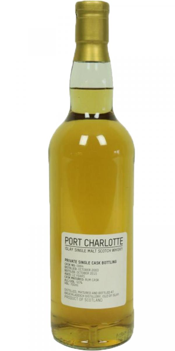 Port Charlotte 2003 Private Single Cask Bottling #0884 50% 700ml