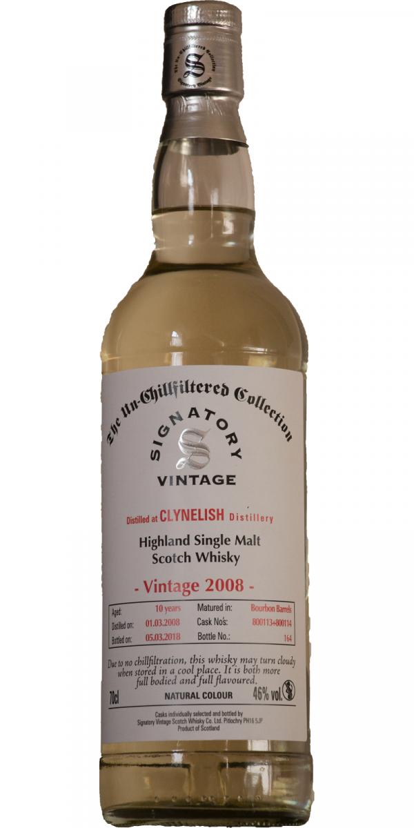 Clynelish 2008 SV The Un-Chillfiltered Collection Bourbon Barrels 800113 + 800114 46% 700ml