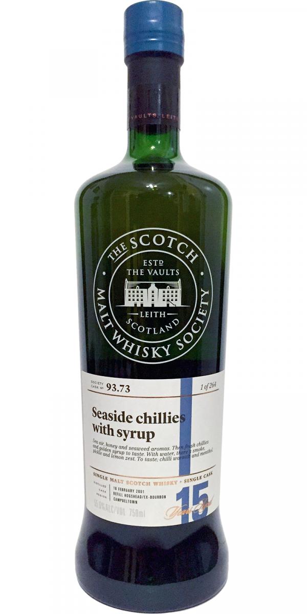Glen Scotia 2001 SMWS 93.73 Seaside chillies with syrup Refill Ex-Bourbon Hogshead 55.6% 750ml