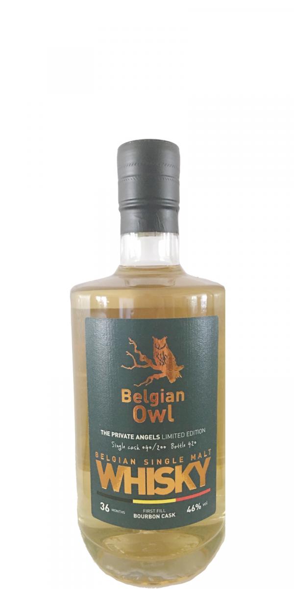 The Belgian Owl 36 months The Private Angels Limited Edition 1st Fill Bourbon Cask 040/200 46% 500ml