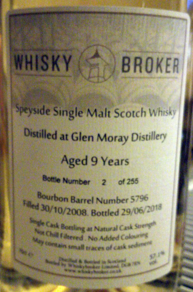 Glen Moray 2008 WhB Bourbon Barrel #5796 57.1% 700ml