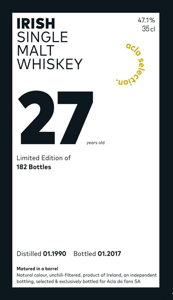 Irish Single Malt Whiskey 1990 AdF