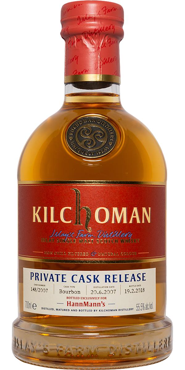 Kilchoman 2007 Private Cask Release Bourbon 148/2007 Hannmann's Paderborn 55.5% 700ml