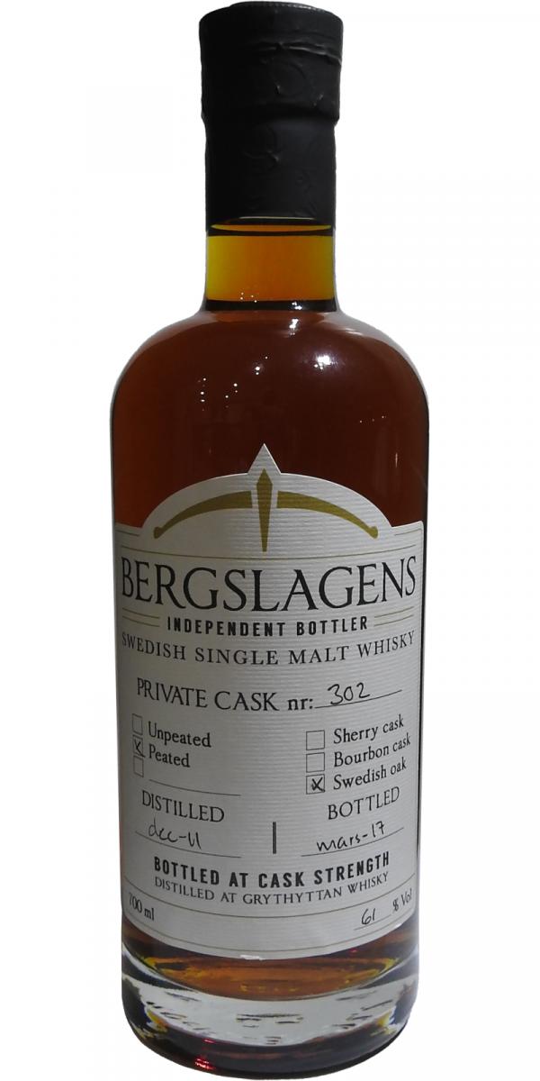Bergslagens 2011 Ber Private Cask Swedish Oak Peated #302 61% 700ml