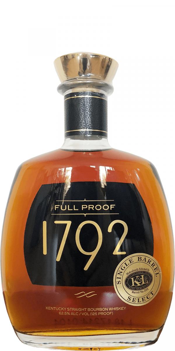 1792 Full Proof Single Barrel Select New Charred Oak #2111 K&L Wine Merchants 62.5% 750ml