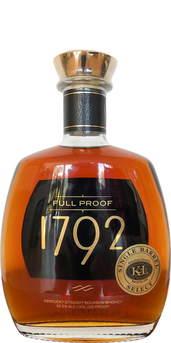 1792 Full Proof Single Barrel Select Charred New American Oak #2110 K&L Wine Merchants 62.5% 750ml