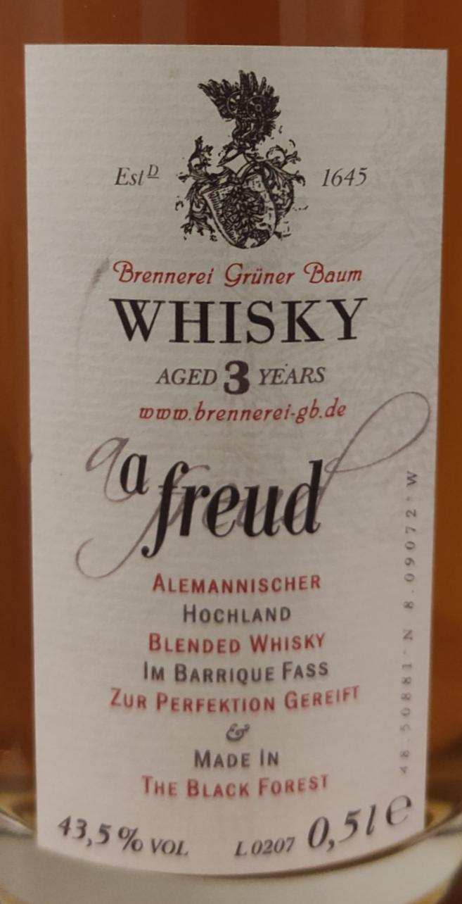 Grüner Baum aFreud - Alemannischer Hochland Blended Whisky