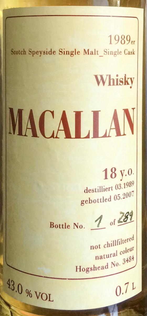 Macallan 1989 UD 43% 700ml