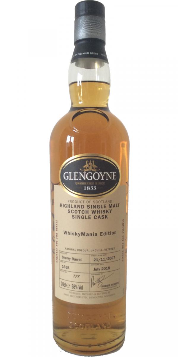 Glengoyne 2007 WhiskyMania Edition Sherry Barrel #1658 58% 700ml