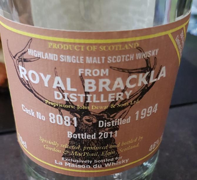 Royal Brackla 1994 GM Private Collection 8081 LMDW 46% 700ml