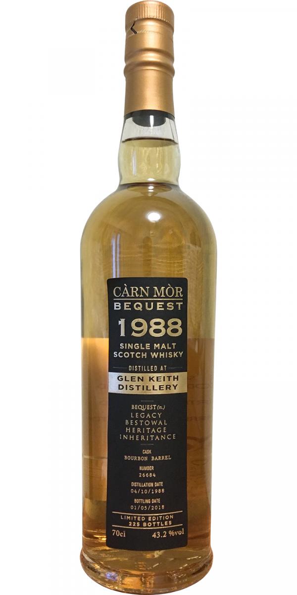 Glen Keith 1988 MMcK Carn Mor Bequest Bourbon Barrel #26684 43.2% 700ml