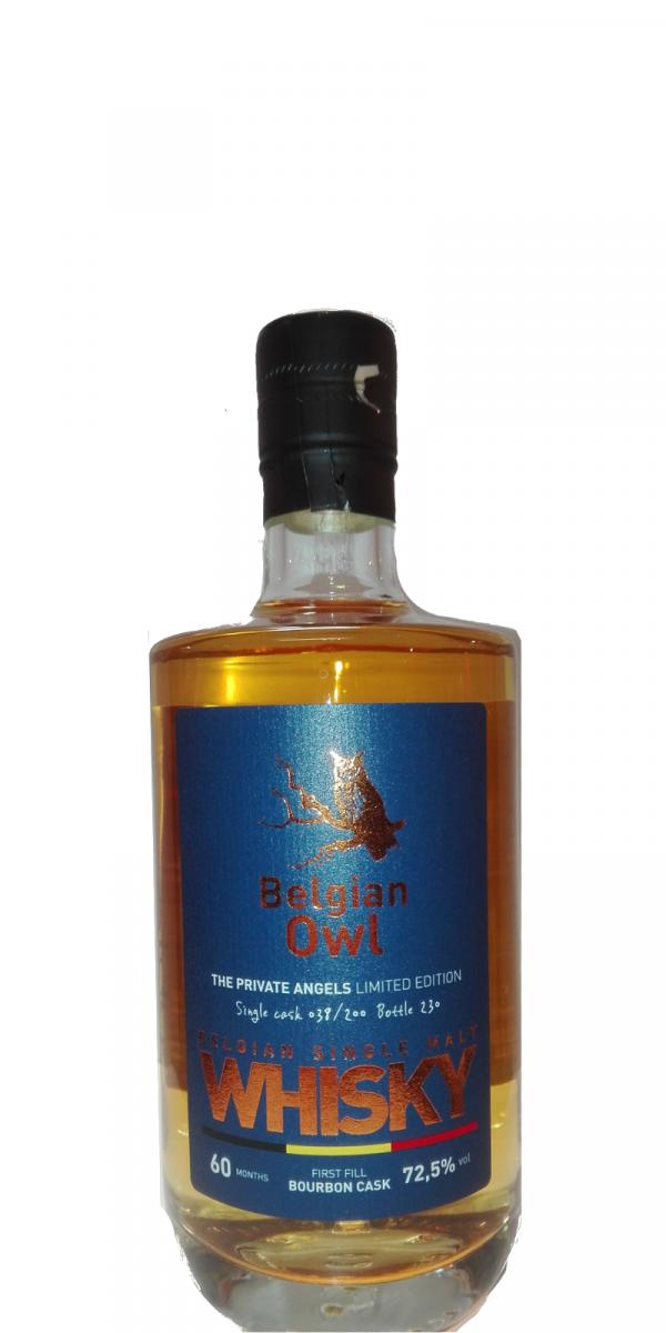 The Belgian Owl 60 months The Private Angels Limited Edition 1st Fill Bourbon Cask 038/200 72.5% 500ml